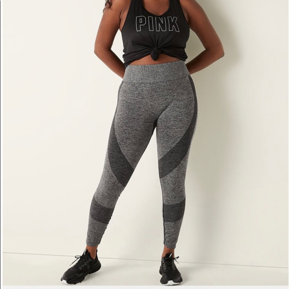 PINK VS Seamless Heather Gray Leggings Tights (M)